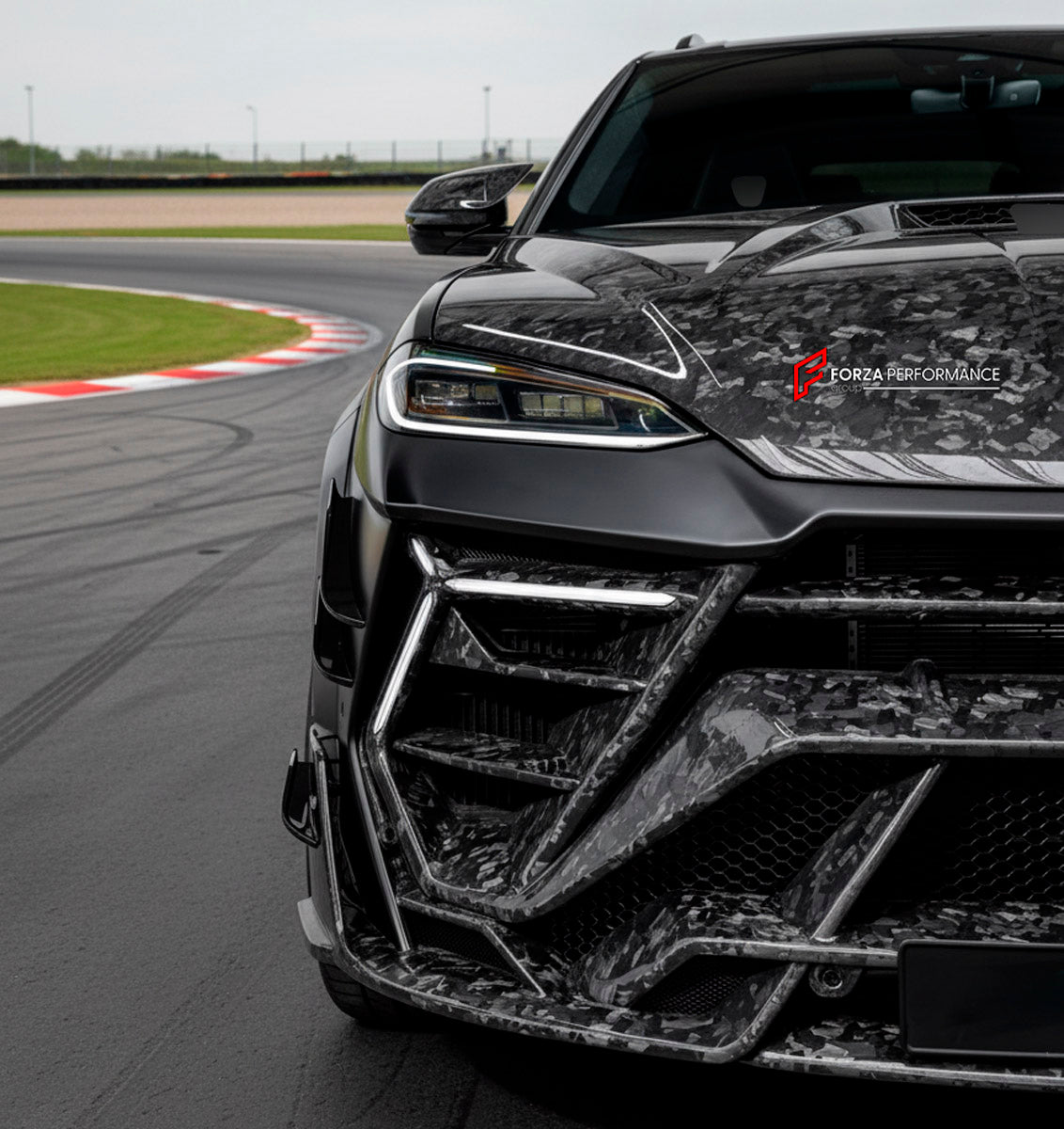 CARBON BODY KIT for Lamborghini Urus 2018+
Set includes:

Front Bumper
Front Bimper Fins
Front Lip
Hood Bonnet
Side Mirror Covers
Front Fenders
Front Fender Vents
Side Skirts
Rear Fenders
Roof Spoiler
Rear Spoiler Wing
Rear Bumper
Rear Diffuser
Material: Carbon

NOTE: Professional installation is required.