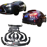 CARBON BODY KIT for LEXUS RX300 AL20 2015 - 2019 FORZA PERFORMANCE custom fit Aimgain Style
Set includes:

Front Lip
Fender Flares
Side Skirts
Rear Diffuser
Material: Carbon

NOTE: Professional installation is required.