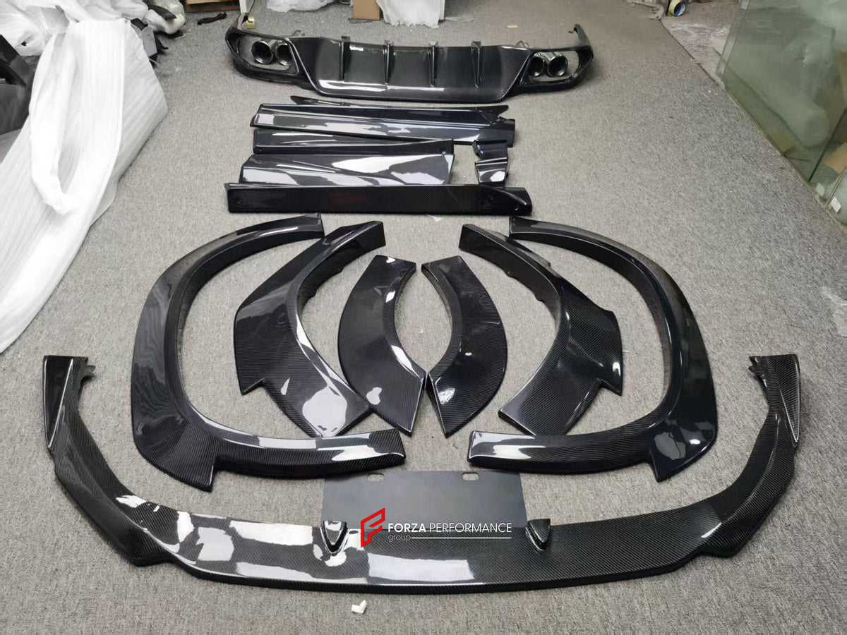 CARBON BODY KIT for LEXUS RX300 AL20 2015 - 2019 FORZA PERFORMANCE custom fit Aimgain Style
Set includes:

Front Lip
Fender Flares
Side Skirts
Rear Diffuser
Material: Carbon

NOTE: Professional installation is required.