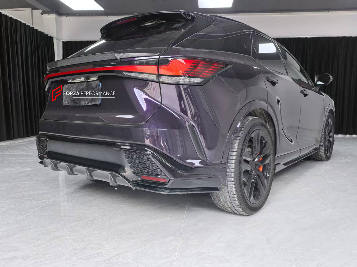 CARBON BODY KIT for LEXUS RX350 AL30 2022+ FORZA PERFORMANCE custom fit Aimgain Style
Set includes:

Front Lip
Side Skirts
Ducktail Spoiler
Rear Diffuser
Material: Carbon, Plastic

NOTE: Professional installation is required.