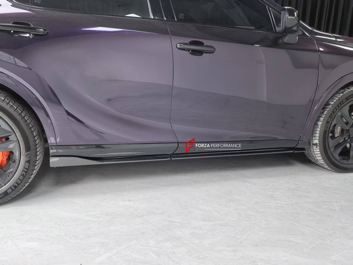 CARBON BODY KIT for LEXUS RX350 AL30 2022+ FORZA PERFORMANCE custom fit Aimgain Style
Set includes:

Front Lip
Side Skirts
Ducktail Spoiler
Rear Diffuser
Material: Carbon, Plastic

NOTE: Professional installation is required.