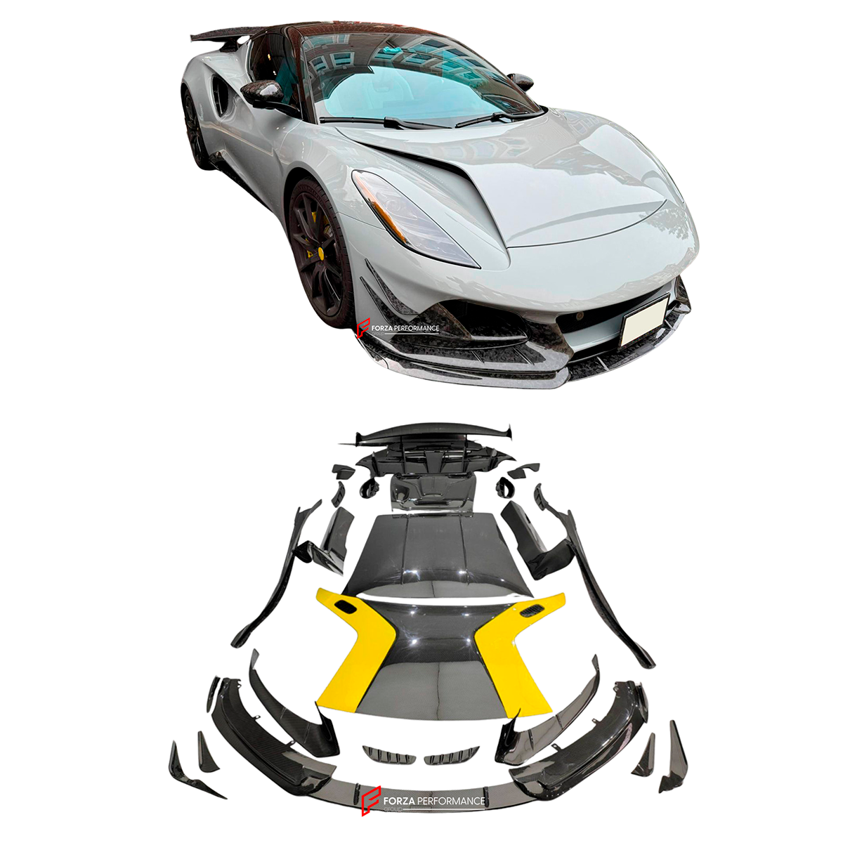 CARBON BODY KIT for LOTUS EMIRA

Set includes:

Roof
Hood
Front Lip
Front Bumper Air Vents
Front Canards
Rear Fender Air Vents
Side Skirts
Rear Diffuser
Rear Spoiler
Rear Spoiler Cover
Door Pedals
Engine Hood Cover
Rear Air Duct
Side Mirrors
Engine Grille
Material: Carbon

Note: Professional installation is required.

CONTACT US FOR PRICING

Payment ►
Visa
Master Card
PayPal (Pay via PayPal add 4,4%)
Cryptocurrency
Shipment ►
By express DHL/UPS/TNT/FedEx
To the local international airport
Special line by ai