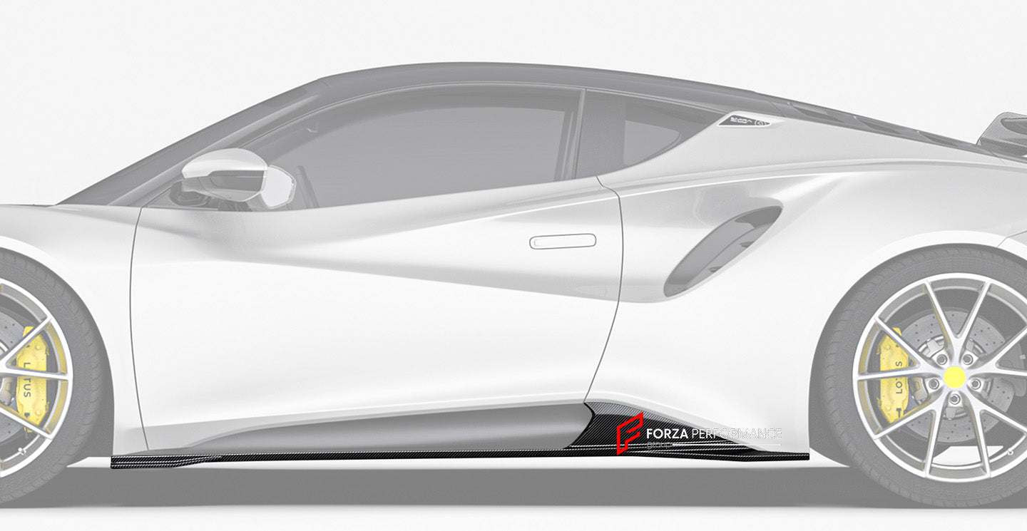 CARBON BODY KIT for LOTUS EMIRA

Set includes:

Front Lip
Front Bumper Canards
Hood / Bonnet
Side Skirts
Rear Spoiler
Rear Bumper Canards
Rear Diffuser


Material: Carbon Fiber

Note: Professional installation is required.