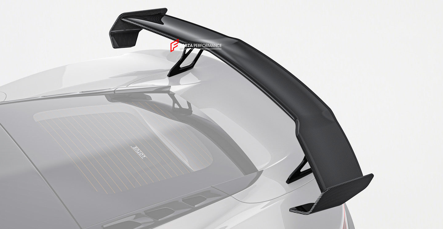 CARBON BODY KIT for LOTUS EMIRA

Set includes:

Front Lip
Front Bumper Canards
Hood / Bonnet
Side Skirts
Rear Spoiler
Rear Bumper Canards
Rear Diffuser


Material: Carbon Fiber

Note: Professional installation is required.