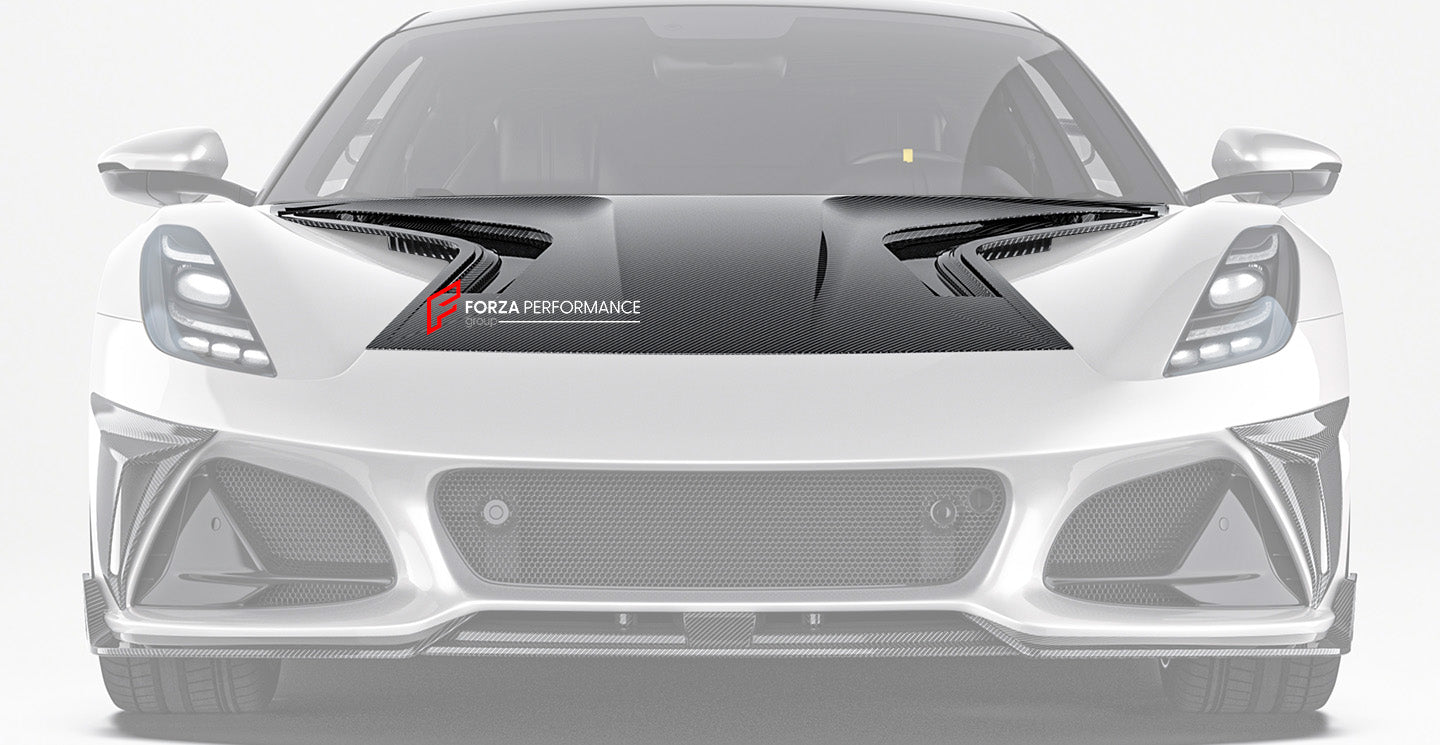 CARBON BODY KIT for LOTUS EMIRA

Set includes:

Front Lip
Front Bumper Canards
Hood / Bonnet
Side Skirts
Rear Spoiler
Rear Bumper Canards
Rear Diffuser


Material: Carbon Fiber

Note: Professional installation is required.