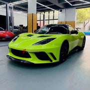 CARBON BODY KIT for LOTUS EVORA GT 2019 - 2021

Set Include:

Front Bumper
Fender Flares
Side Skirts
Rear Spoiler
Rear Diffuser
Material: Carbon

Note: Professional installation is required.