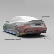 CARBON BODY KIT for Maserati Quattroporte VI M156 2020 - 2024
Set includes:

Front Bumper
Front Lip
Hood Bonnet
Front Fenders
Side Skirts
Ducktail Spoiler
Rear Bumper
Rear Bumper Splitters
Material: Carbon

NOTE: Professional installation is required.