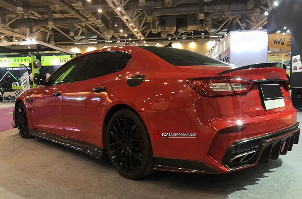 CARBON BODY KIT for Maserati Quattroporte VI M156 2020 - 2024
Set includes:

Front Bumper
Front Lip
Hood Bonnet
Front Fenders
Side Skirts
Ducktail Spoiler
Rear Bumper
Rear Bumper Splitters
Material: Carbon

NOTE: Professional installation is required.