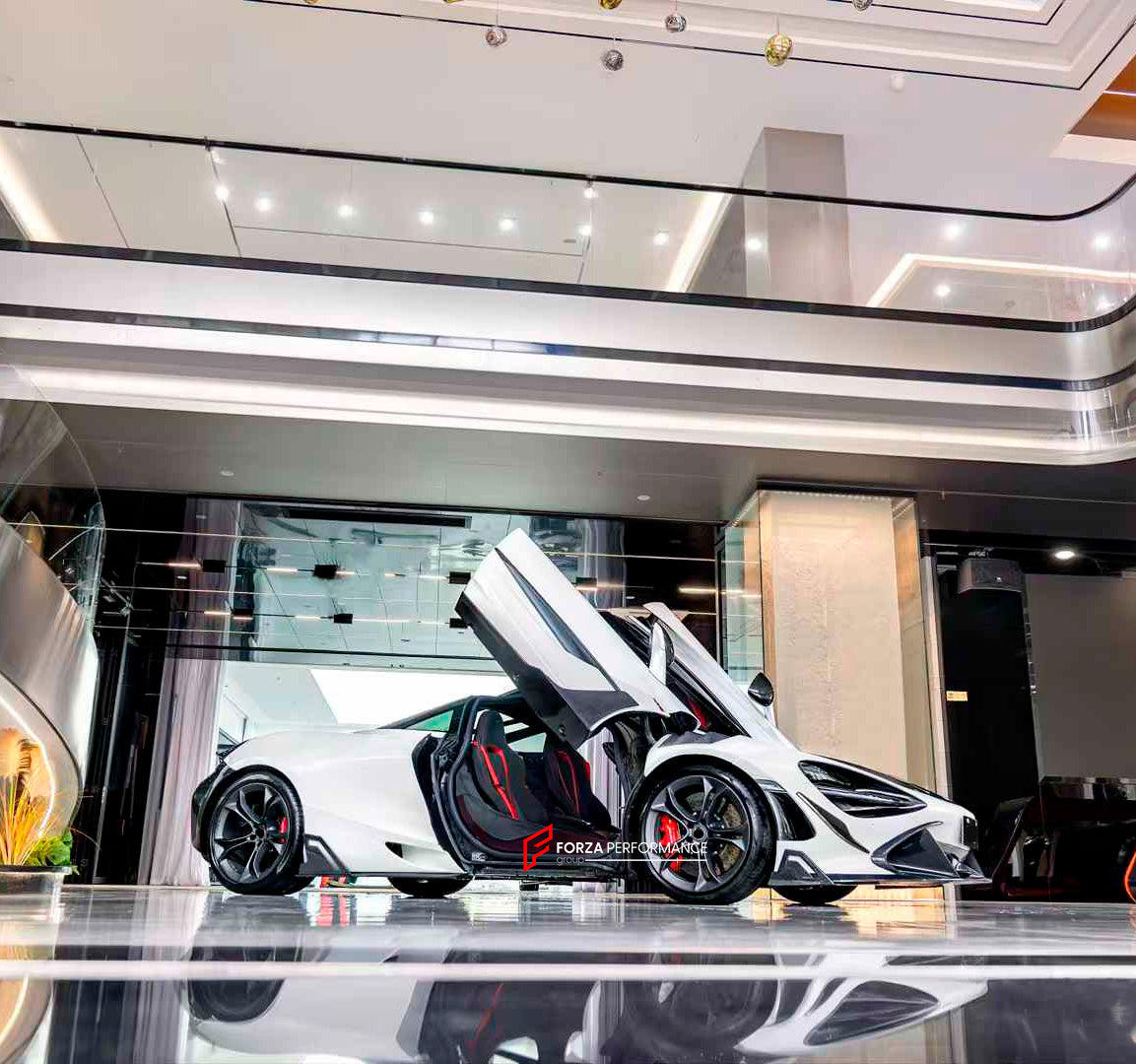 CARBON BODY KIT for MCLAREN 720S 2017 - 2023

Set includes:

Front Splitter / Front Lip Add-Ons
Front Bumper Insert
Front Bumper Canards
Hood / Bonnet
Front Fenders
Roof Air Vent Scoop
Side Skirts
Side Skirts Add-Ons

Rear Bumper 
Rear Diffuser
Rear Bumper Mesh
Rear Spoiler

Material: Carbon Fiber

Note: Professional installation is required.

CONTACT US FOR PRICING