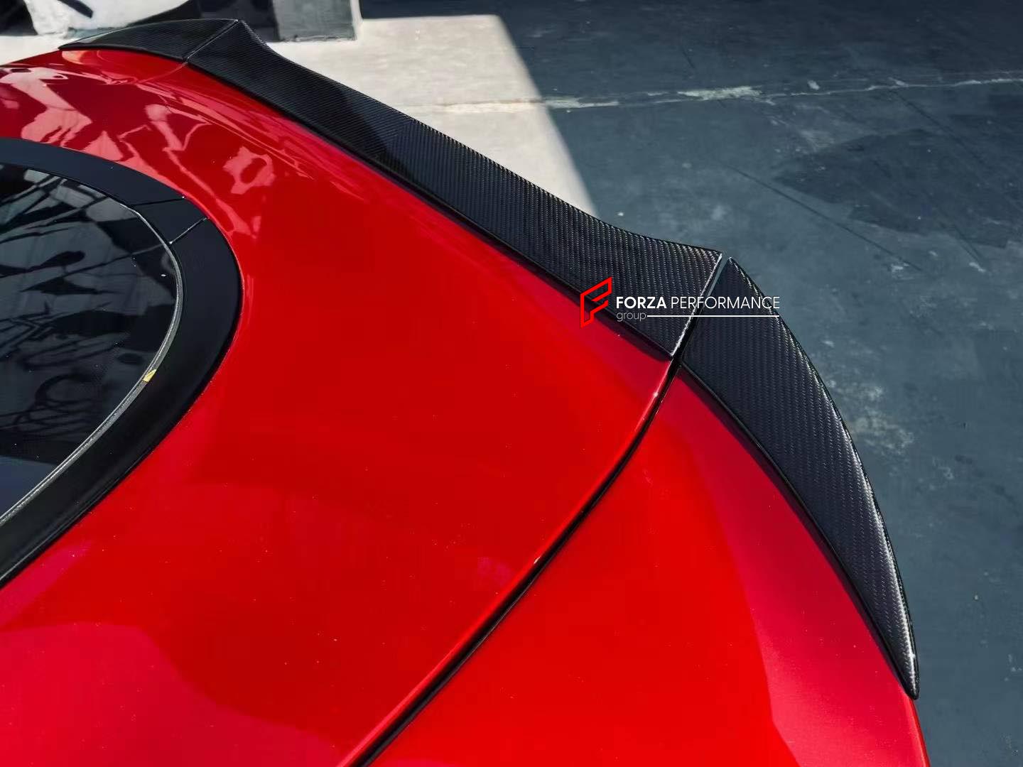DRY CARBON BODY KIT for MCLAREN GT 2019 - 2024
Set includes:

Front Lip
Front Bumper Air Intake Trims
Side Mirror Covers
Side Skirts
Side Air Vents
Rear Diffuser
Ducktail Spoiler
Material: Dry Carbon

NOTE: Professional installation is required