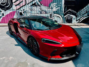 DRY CARBON BODY KIT for MCLAREN GT 2019 - 2024
Set includes:

Front Lip
Front Bumper Air Intake Trims
Side Mirror Covers
Side Skirts
Side Air Vents
Rear Diffuser
Ducktail Spoiler
Material: Dry Carbon

NOTE: Professional installation is required