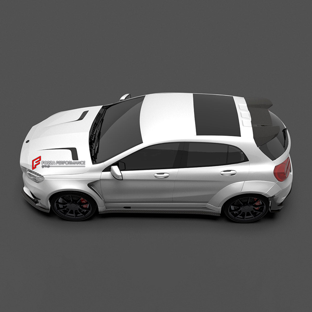 CARBON BODY KIT for Mercedes Benz AMG GLA45 X156 2014 - 2020
Set includes:

Front Bumper
Front Lip
Hood Bonnet
Front Fenders
Side Skirts
Rear Fenders
Roof Spoiler
Rear Diffuser
Rear Bumper
Material: Carbon

NOTE: Professional installation is required.