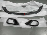 CARBON BODY KIT for MERCEDES BENZ E CLASS E63 AMG W213 2017 - 2020
Set includes:

Front Lip
Front Bumper Air Vents
Mirror Covers
Engine Cover
Rear Diffuser With LED Light
Rear Spoiler
Exhaust Tips
Material: Carbon

NOTE: Professional installation is required.