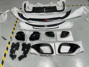 CARBON BODY KIT for MERCEDES BENZ E CLASS E63 AMG W213 2017 - 2020
Set includes:

Front Lip
Front Bumper Air Vents
Mirror Covers
Engine Cover
Rear Diffuser With LED Light
Rear Spoiler
Exhaust Tips
Material: Carbon

NOTE: Professional installation is required.