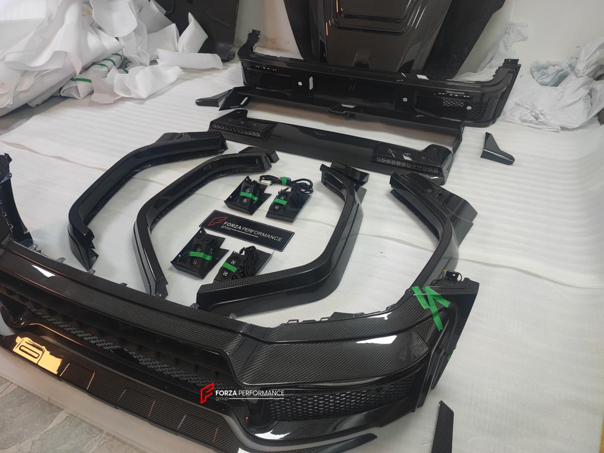 CARBON BODY KIT for MERCEDES-BENZ G-CLASS G63 W465 2024+


Set includes:

Front Bumper Assembly

Hood / Bonnet
Roof LED DRL Bar
Fender Flares
Rear Spoiler

Rear Bumper 


Material: Carbon Fiber

NOTE: Professional installation is required.
