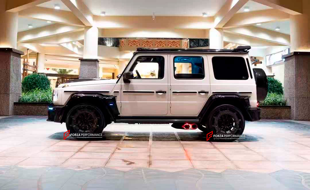 CARBON BODY KIT for MERCEDES-BENZ G-CLASS G63 W465 2024+

Set includes:

Front Bumper Assembly
Front Grille
Hood / Bonnet
Front Fenders
Rear Spoiler
Rear Fender Flares
Rear Bumper

Material: Carbon Fiber

NOTE: Professional installation is required.

Contact us for pricing