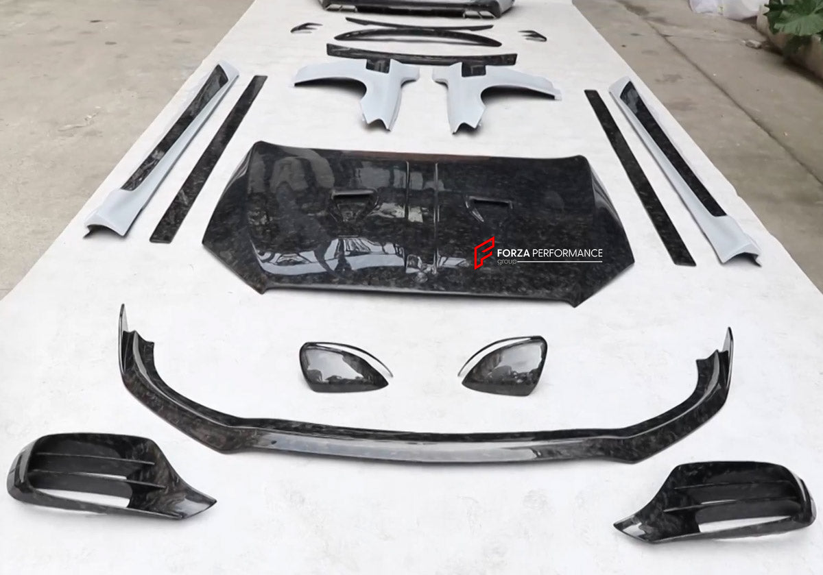 CARBON BODY KIT for MERCEDES BENZ S CLASS AMG W222 S63 S65 FACELIFT 2017 - 2020 custom fit Mansory Style
Set includes:

Front Lip
Front Bumper Canards
Hood Bonnet
Front Fenders
Side Mirror Covers
Side Skirts
Roof Spoiler
Ducktail Spoiler
Rear Bumper Assembly
Rear Diffuser
Material: Carbon, Plastic

NOTE: Professional installation is required.