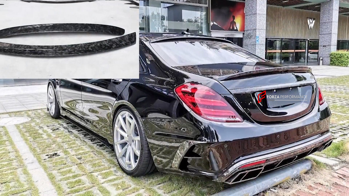 CARBON BODY KIT for MERCEDES BENZ S CLASS AMG W222 S63 S65 FACELIFT 2017 - 2020 custom fit Mansory Style
Set includes:

Front Lip
Front Bumper Canards
Hood Bonnet
Front Fenders
Side Mirror Covers
Side Skirts
Roof Spoiler
Ducktail Spoiler
Rear Bumper Assembly
Rear Diffuser
Material: Carbon, Plastic

NOTE: Professional installation is required.