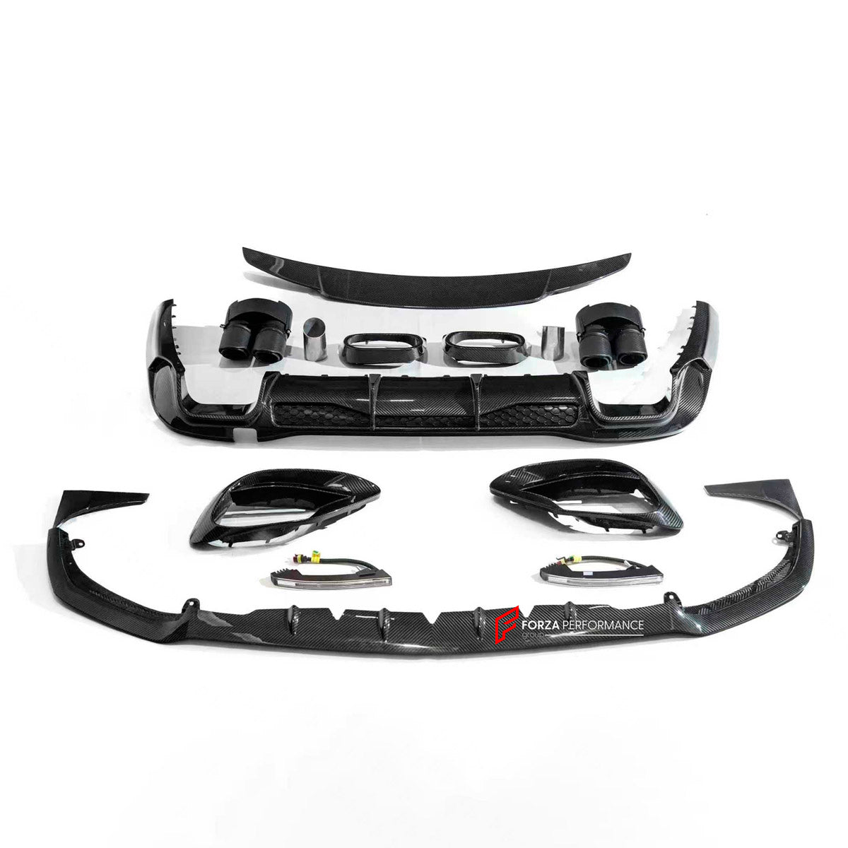 DRY CARBON BODY KIT for Mercedes Benz S CLASS S63 W223 2021+
Set includes:

Front Lip
Front Bumper Vents
Led Light Covers / Front Fascia Attachments
Rear Diffuser
Trunk Spoiler
Exhaust Tips
Material: Dry Carbon

NOTE: Professional installation is required.