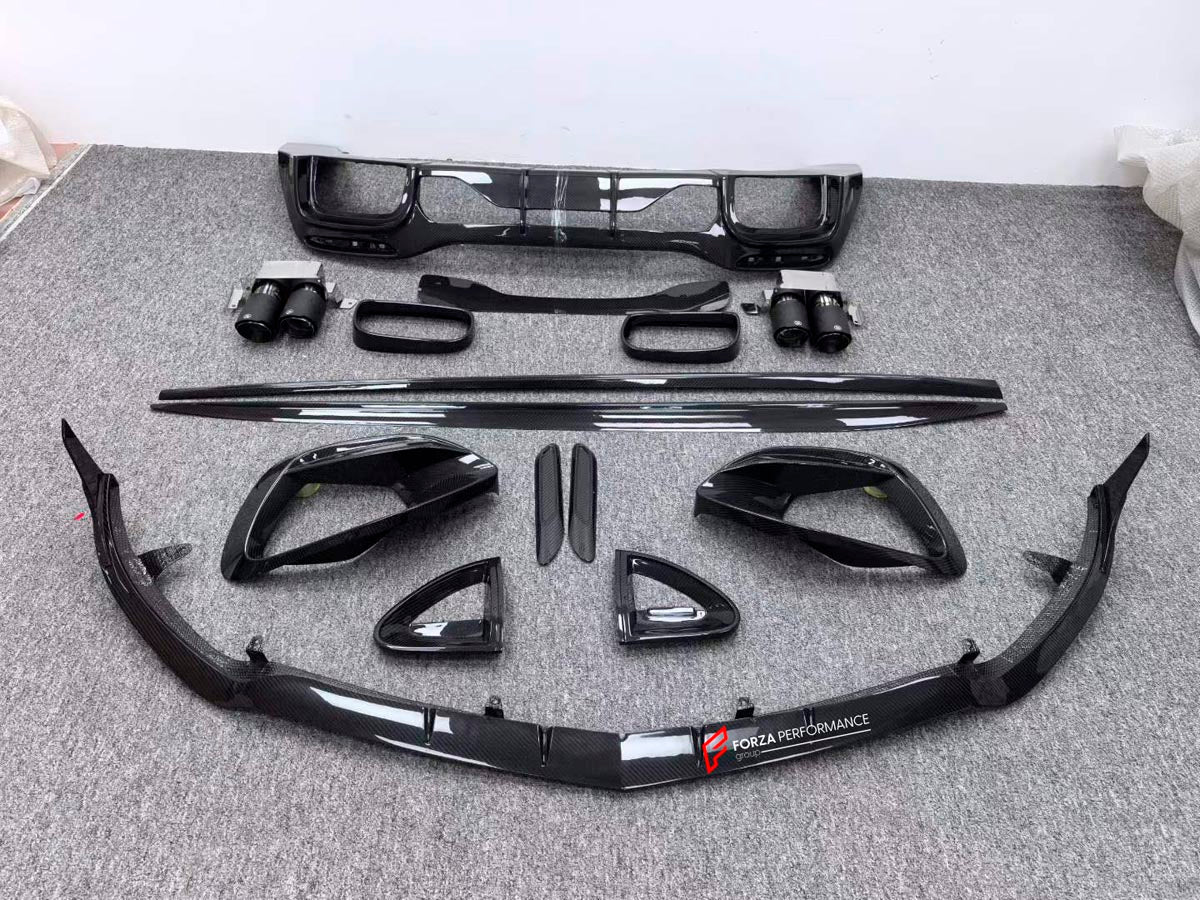 Carbon Body Kit for MERCEDES-BENZ SL CLASS AMG R232 SL43 SL55 SL63 2022+
Set includes:

Front Lip
Front Side Canards
Side Skirts
Diffuser
Spoiler
Exhaust Tips
Material: Carbon

NOTE: Professional installation is required.