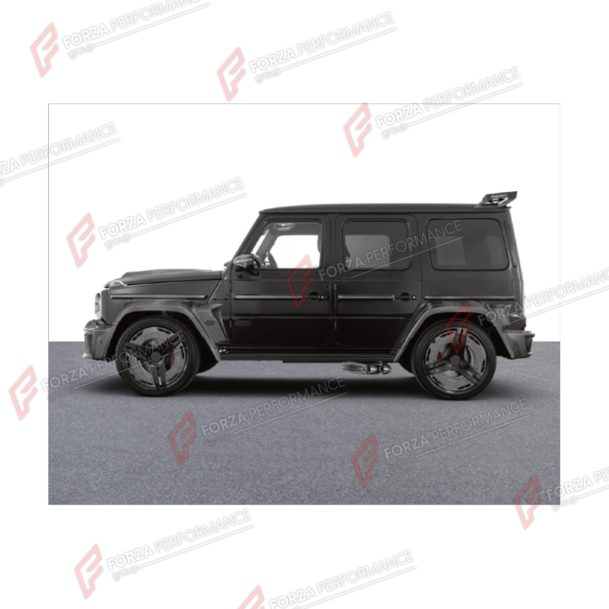 CARBON BODY KIT for MERCEDES-BENZ G-CLASS W465 G63 G450D G500 G550 2025+ FORZA PERFORMANCE custom fit B900
Set includes:

Front Lip
Front Bumper Assembly
Fender Vents
Rear Diffuser
Material: Carbon

NOTE: Professional installation is required.