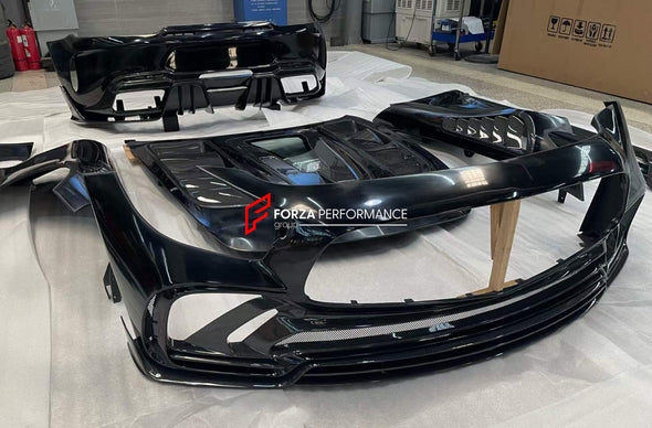 CARBON BODY KIT for MERCEDES-BENZ C190 AMG GT/GTS 2022+  Set includes:  Front Hood/Bonnet Front Bumper Fender Flares Side Skirts Rear Bumper