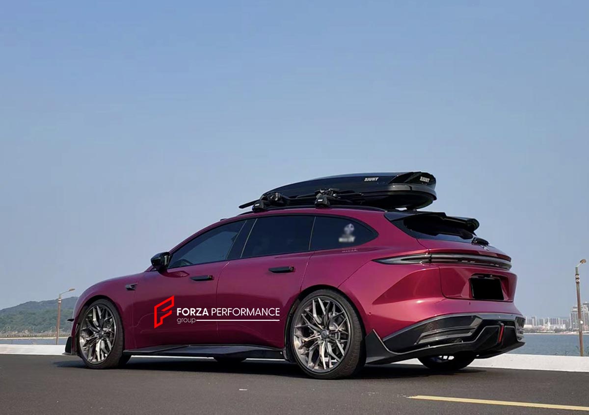 Carbon Body Kit for Nio ET5T 2023+
Set includes:

Front Lip
Side Skirts
Diffuser
Roof Spoiler
Material: Carbon (Can be made in Forged Carbon)

NOTE: Professional installation is required.
