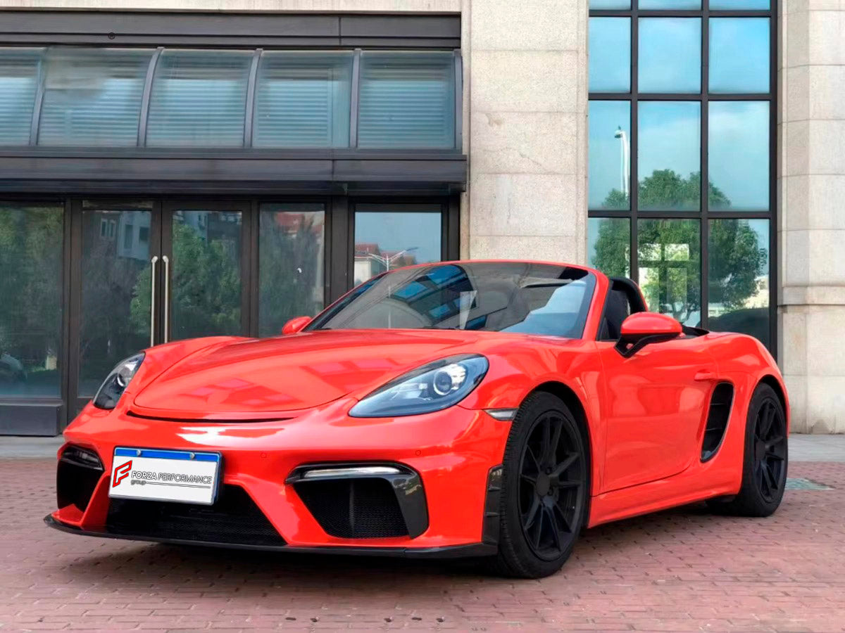 CARBON BODY KIT for PORSCHE 718 CAYMAN 2016+

Set Include:

Front Bumper
Hood / Bonnet
Side Skirts
Rear Spoiler
Rear Bumper
Rear Diffuser
Material: Carbon

Note: Professional installation is required.