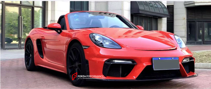 CARBON BODY KIT for PORSCHE 718 CAYMAN 2016+

Set Include:

Front Bumper
Hood / Bonnet
Side Skirts
Rear Spoiler
Rear Bumper
Rear Diffuser
Material: Carbon

Note: Professional installation is required.