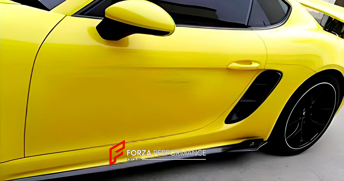 CARBON BODY KIT for PORSCHE 718 CAYMAN 2016+

Set Include:

Front Lip
Front Bumper Canards
Side Skirts
Rear Spoiler
Rear Diffuser
Material: Carbon

Note: Professional installation is required.
