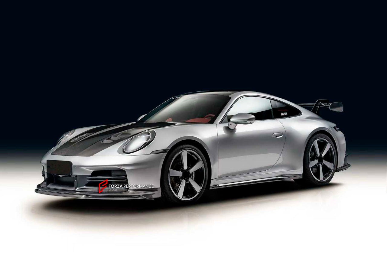DRY CARBON AERO KIT for PORSCHE 911 992.2 CARRERA 2025+

Set includes:

Front Lip

Side Skirts
Engine Lid
Rear Duck Spoiler
Rear Diffuser

Material: Dry Carbon fiber

NOTE: Professional installation is required