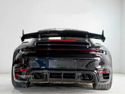 DRY CARBON BODY KIT FOR PORSCHE 911 992 TURBO TURBO S 2019+  Set includes:  Front Lip Front Air Vent Covers Side Skirts  Rear Diffuser Exhaust Tips Rear Canards Rear Spoiler