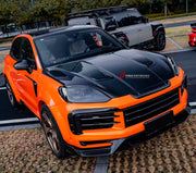 CARBON BODY KIT for Porsche Cayenne 9Y0.2 2024+
Set includes:

Front Lip
Front Bumper Fins
Hood Bonnet
Front Fenders
Front Fender Vents
Side Skirts
Rear Fenders
Roof Spoiler
Rear Diffuser
Material: Carbon

NOTE: Professional installation is required.