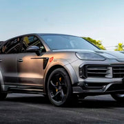 CARBON BODY KIT for Porsche Cayenne 9Y0.2 2024+
Set includes:

Front Lip
Front Bumper Fins
Hood Bonnet
Front Fenders
Front Fender Vents
Side Skirts
Rear Fenders
Roof Spoiler
Rear Diffuser
Material: Carbon

NOTE: Professional installation is required.