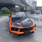 CARBON BODY KIT for Porsche Cayenne 9Y0.2 2024+
Set includes:

Front Lip
Front Bumper Fins
Hood Bonnet
Front Fenders
Front Fender Vents
Side Skirts
Rear Fenders
Roof Spoiler
Rear Diffuser
Material: Carbon

NOTE: Professional installation is required.