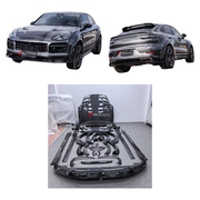 CARBON BODY KIT for PORSCHE CAYENNE E3 9Y 9Y0 9Y3 2017 - 2023 FORZA PERFORMANCE custom fit Mansory Style

Set includes:
Front Lip
Front Bumper Center Trim
Front Grille Mesh Cover Trims
Hood Bonnet
Side Fender Vents
Fender Flares
Side Skirts
Roof Spoiler
Ducktail Spoiler
Rear Bumper Fins
Rear Diffuser
Exhaust Tips

Material: Carbon

NOTE: Professional installation is required.