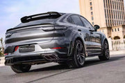CARBON BODY KIT for PORSCHE CAYENNE E3 9Y 9Y0 9Y3 2017 - 2023 FORZA PERFORMANCE custom fit Mansory Style

Set includes:
Front Lip
Front Bumper Center Trim
Front Grille Mesh Cover Trims
Hood Bonnet
Side Fender Vents
Fender Flares
Side Skirts
Roof Spoiler
Ducktail Spoiler
Rear Bumper Fins
Rear Diffuser
Exhaust Tips

Material: Carbon

NOTE: Professional installation is required.