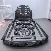 CARBON BODY KIT for PORSCHE CAYENNE E3 9Y 9Y0 9Y3 2017 - 2023 FORZA PERFORMANCE custom fit Mansory Style

Set includes:
Front Lip
Front Bumper Center Trim
Front Grille Mesh Cover Trims
Hood Bonnet
Side Fender Vents
Fender Flares
Side Skirts
Roof Spoiler
Ducktail Spoiler
Rear Bumper Fins
Rear Diffuser
Exhaust Tips

Material: Carbon

NOTE: Professional installation is required.
