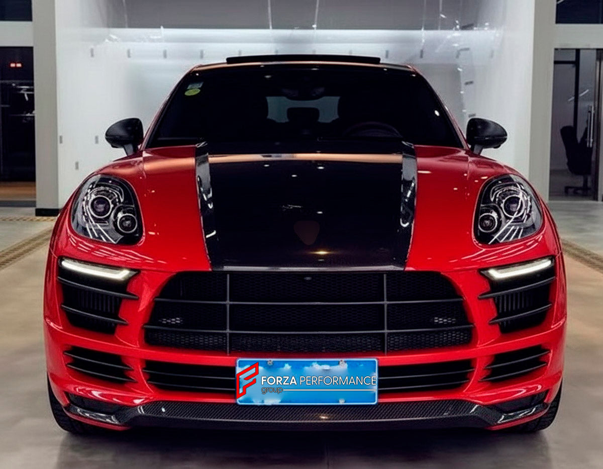 CARBON BODY KIT for Porsche Macan 95B.1 2014 - 2018
Set includes:

Front Bumper Assembly
Hood Bonnet
Front Fenders
Side Skirts
Body Side Door Moldings
Rear Fenders
Roof Spoiler
Ducktail Spoiler
Rear Bumper
Rear Diffuser
Material: Carbon

NOTE: Professional installation is required.