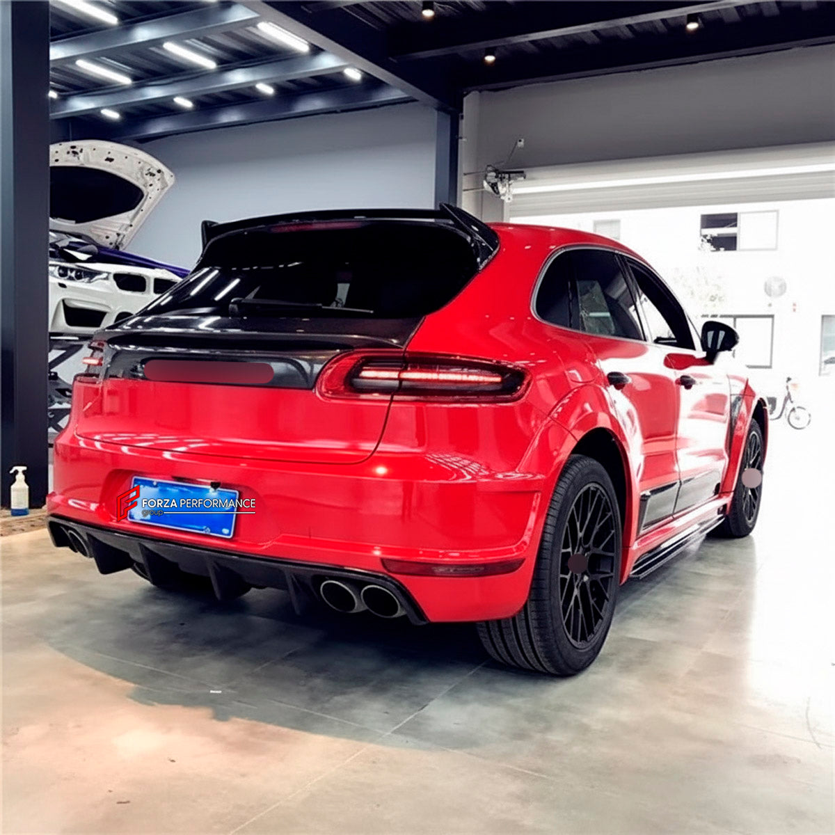 CARBON BODY KIT for Porsche Macan 95B.1 2014 - 2018
Set includes:

Front Bumper Assembly
Hood Bonnet
Front Fenders
Side Skirts
Body Side Door Moldings
Rear Fenders
Roof Spoiler
Ducktail Spoiler
Rear Bumper
Rear Diffuser
Material: Carbon

NOTE: Professional installation is required.