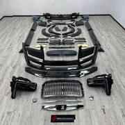 CARBON BODY KIT for ROLLS ROYCE CULLINAN 2024+ FORZA PERFORMANCE custom fit 1016
Set includes:

Front Lip
Front Bumper Assembly
Front Fenders Flares
Side Skirts
Body Side Door Moldings
Rear Fenders Flares
Roof Spoiler
Ducktail Spoiler
Rear Diffuser
Material: Carbon

NOTE: Professional installation is required.