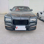 CARBON BODY KIT for ROLLS-ROYCE WRAITH 2013 - 2023 FORZA PERFORMANCE custom fit Mansory Style

Set includes:
Front Lip
Front Bumper Assembly
Hood Bonnet
Front Fenders
Side Skirts
Rear Bumper Assembly
Rear Diffuser
Exhaust Tips

Material: Carbon, Plastic

NOTE: Professional installation is required.