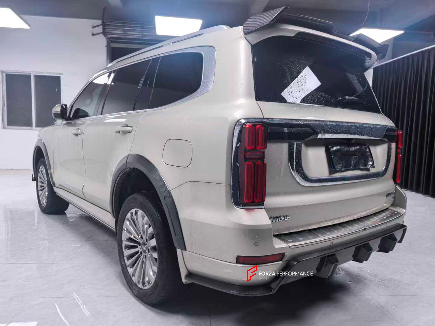 CARBON BODY KIT for TANK 500 2022+

Set includes:

Front Lip
Front Grille
Hood
Fender Flares
Roof Spoiler
Trunk Spoiler
Rear Diffuser

Material: Carbon

Note: Professional installation is required.