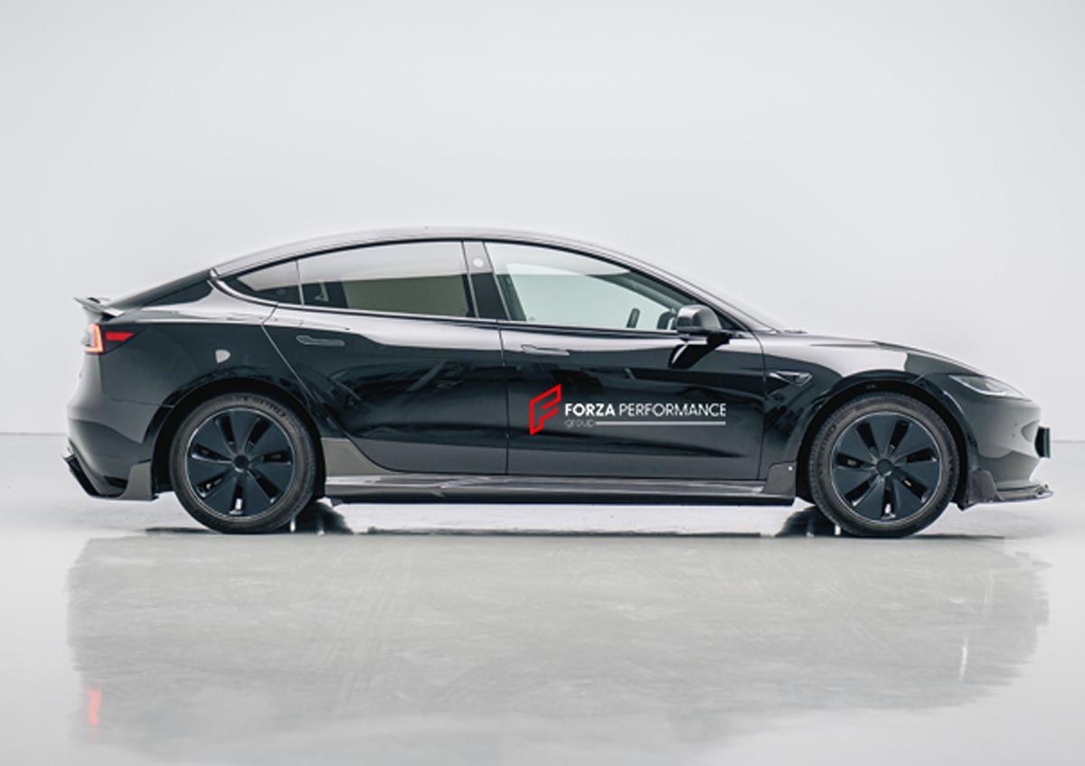 Carbon Body Kit for Tesla Model 3 2017 - 2023
Set includes:

Front Lip
Side Skirts
Diffuser
Spoiler
Material: Carbon (Can be made in Forged Carbon)

NOTE: Professional installation is required.