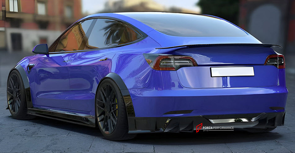 CARBON BODY KIT for TESLA MODEL 3 2017+

Set Include:

Front Bumper
Fender Flares
Side Skirts
Rear Spoiler
Rear Diffuser
Material: Carbon

Note: Professional installation is required.
