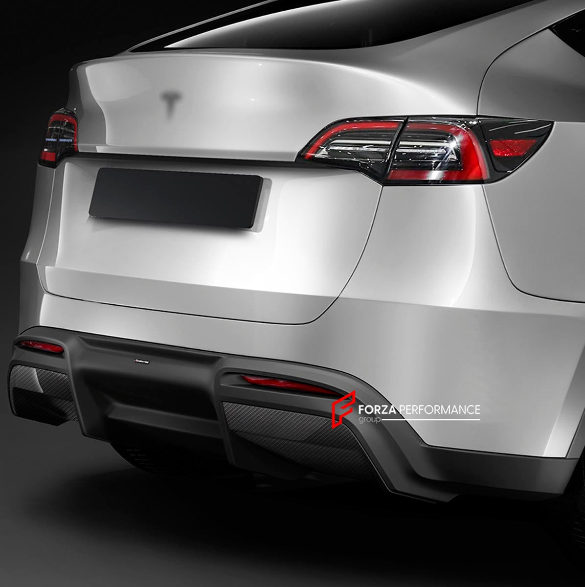 CARBON BODY KIT for TESLA MODEL Y 2020 - 2025 FORZA PERFORMANCE Custom fit Dry Carbon Achen Cybe Achencybe Design Style
Set includes:

Cup Holder Panel
Front Lip
Rear Diffuser (Can be made of Plastic)
Rear Spoiler
Material: Carbon + Plastic

NOTE: Professional installation is required.