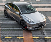 CARBON BODY KIT for TESLA MODEL Y 2020 - 2025 FORZA PERFORMANCE Custom fit Dry Carbon Achen Cybe Achencybe Design Style
Set includes:

Cup Holder Panel
Front Lip
Rear Diffuser (Can be made of Plastic)
Rear Spoiler
Material: Carbon + Plastic

NOTE: Professional installation is required.