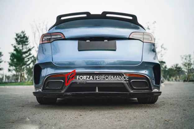 CARBON BODY KIT FOR TESLA MODEL Y 2020+

Set includes:

Front Lip

Front Bumper Canards
Side Skirts
Rear Bumper
Rear Spoiler

Material: Carbon Fiber

Note: Professional installation is required