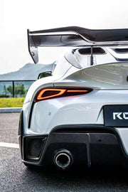 CARBON WIDE BODY KIT for TOYOTA GR SUPRA A90 2019+

Set includes:

Front Lip
Front Bumper Assembly

Hood / Bonnet

Front Fenders
Side Skirts

Rear Fenders
Roof Air Scoop
Rear Window Cover
Rear Wing Spoiler

Rear Bumper
Rear Diffuser

Material:&nbsp;Wet Carbon with Fiberglass

NOTE:&nbsp;Professional installation is required. After installation needs recalibrating ACC.

Why “Contact Us for Pricing”?

We don’t display fixed prices because our goal is to offer you the most competitive deal possible. Product co