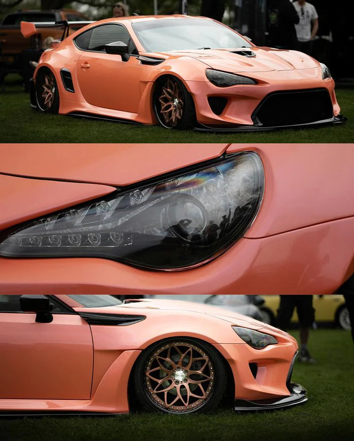 CARBON WIDE BODY KIT for TOYOTA GT86 SUBARU BRZ ZN6 2012 - 2021

Set includes:

Front Lip
Front Bumper Assembly

Front Bumper Canards
Hood / Bonnet
Front Wide Fenders
Side Skirts

Rear Wide Fenders
Rear Wing Spoiler
Rear Spoiler / Ducktail
Rear Bumper
Rear Diffuser

Material:&nbsp;Wet Carbon with Fiberglass

NOTE:&nbsp;Professional installation is required. Fenders cutting is required. Suspension setup should be checked after fitting to avoid contact at full compression.

Recommended Wheels size:

Front:&nb